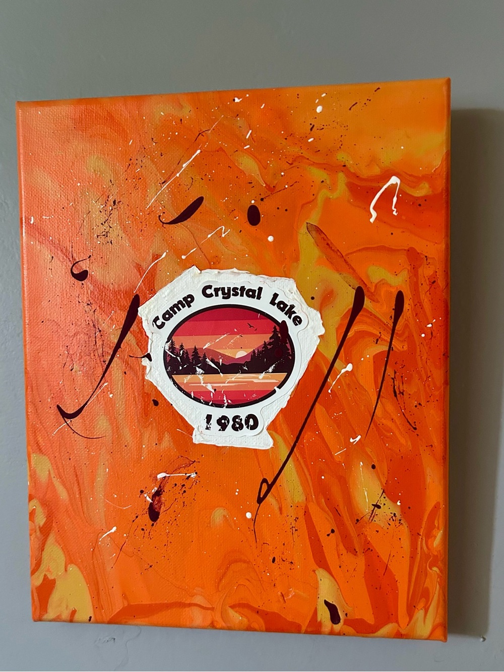Camp Crystal Lake 1980 Friday The 14th Horror Mixed Media Art Memorabilia